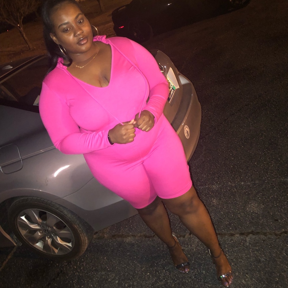Two Piece Hot Pink Set. Plus Size.